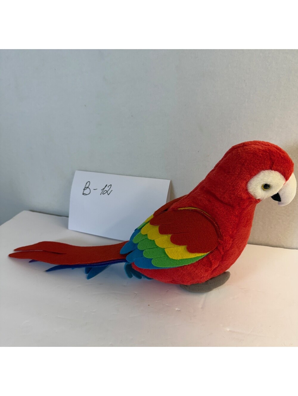 Vintage 1991 K&M International Macaw Parrot Plush Toy B-12